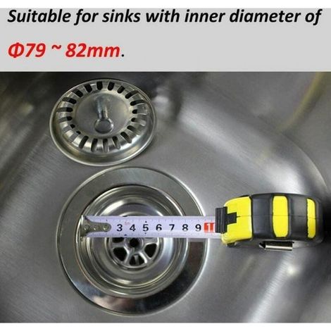 2 pezzi,Filtro per lavello,cestello filtrante,8 cm,acciaio inossidabile,argento,per cucina e bagno (1/4)