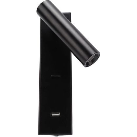 Lampe de Lecture Murale à LED Simple et élégante en Alliage D'aluminium Rechargeable avec Interrupteur Port USB pour Bureau D'hôtel de Chambre à Coucher D'intérieur 100‑240V (1/5)