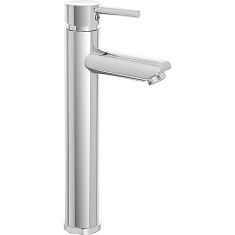 Miscelatore lavabo alto inox cromo lucido con piletta click-clack York (1/4)