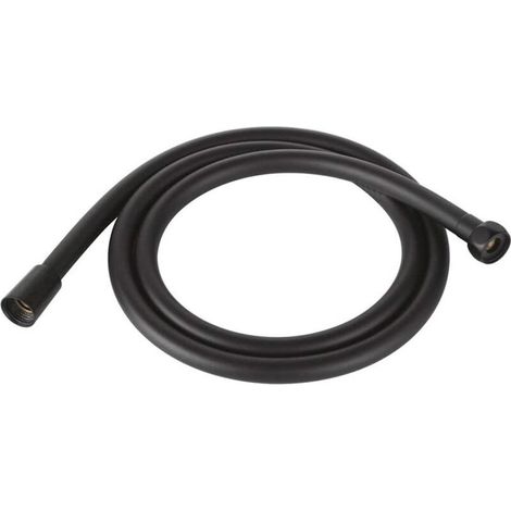 Tuyau de douche de 2 m, tuyau de douche en PVC antidéflagrant et torsadé à 360°, noir (1/5)