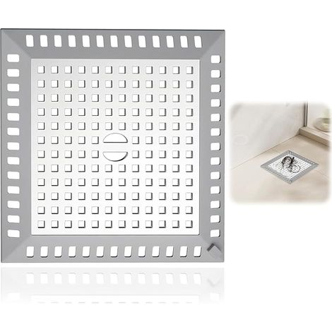 Shower Hair Filter Square 12.3 x 12.2 cm 304 Stainless Steel Silver (1/5)