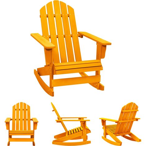 The Living Store -  Adirondack-Schaukelstuhl Massivholz Tanne Orange (1/5)