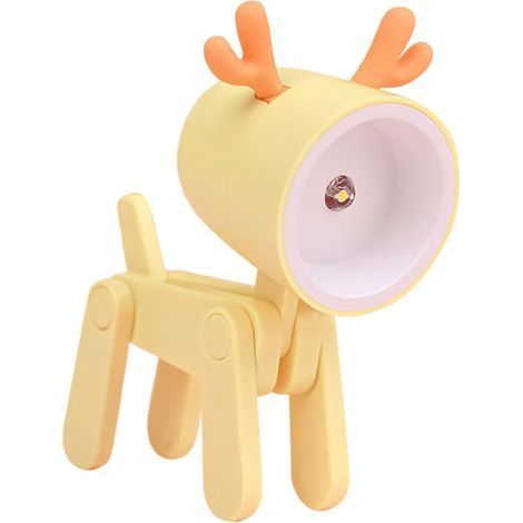 Luce notturna a forma di cervo (gialla), supporto regolabile per cellulare, luce notturna a LED, regalo di Natale per bambini, decorazione per la camera da letto (1/5)