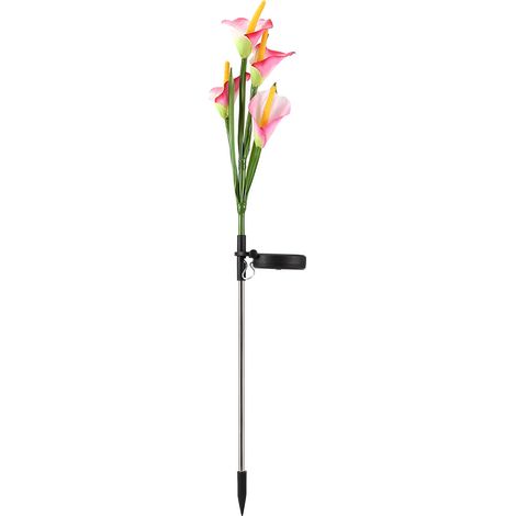 Luminaire Solaire Jardin Design Calla Rose - Éclairage Extérieur Automatique - Matériau Soie Et Abs - Lot De 1 (1/5)