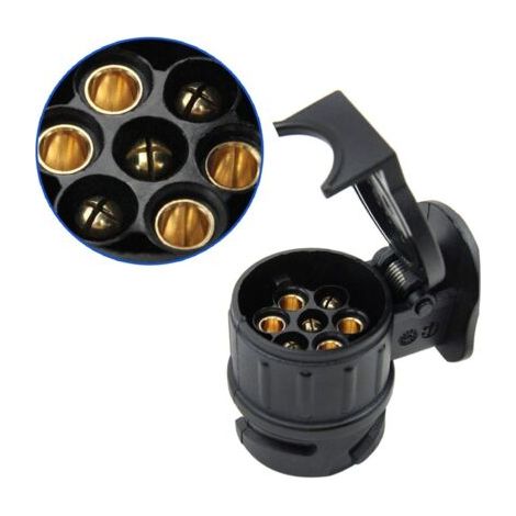 Applicable Étanche, Adaptateur de remorque 12V 13 à 7 Broches Adaptateur de remorque Remorque Connecteur de câblage Bouchon de remorquage N Type N Type pour remorques, caravanes, camions (Color : Blac (1/4)
