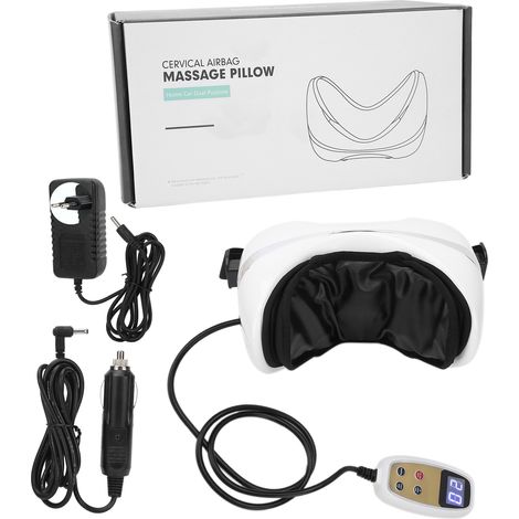 Coussin de massage cervical anti-douleur pour voiture et maison, oreiller chauffant pour cou 100-240V avec prise UE (1/5)