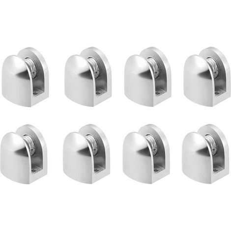 8 Pcs Pince à Verre, Pince à Verre Pince Support, Alliage de Zinc Fixations Réglable Support, pour Tablettes en Verre de 6-10 mm d'épaisseur (1/2)