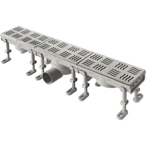 CANALE SIFONATO CON GRIGLIA INOX 1 CHIUSINO mm Lungh. 600 x Largh. 100