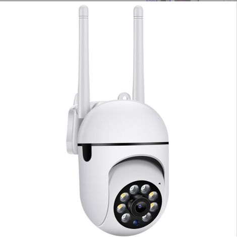 2MP Camera Surveillance WiFi Extérieure PTZ, Caméra IP 360° sans Fil Étanche, Vision Nocturne en Couleur, Audio Bidirectionnel, Alerte instantanée (1p, Blanc) (1/4)