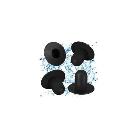 Lot de 4 bouchons muraux de piscine - Pièces de rechange - Filtre de piscine hors sol - Filtre de pompe - Bouchon de trou compatible avec Intex et Bestway (noir) (1/5)