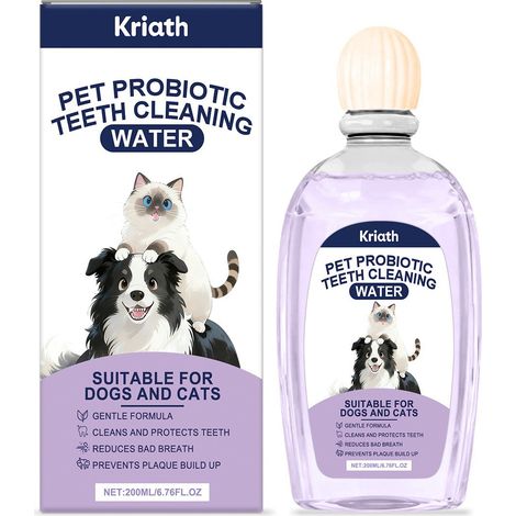 Solution de soin bucco-dentaire pour animaux de compagnie : nettoie en douceur la bouche des animaux, élimine la plaque dentaire, rafraîchit l’haleine et nettoie les dents – 200 ml (1/5)