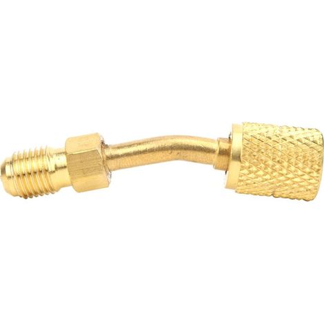 Raccord adaptateur R410A filetage mâle 1/4" SAE vers femelle 5/16" SAE pour pompe à vide climatisation split - AD87-45 (1/5)