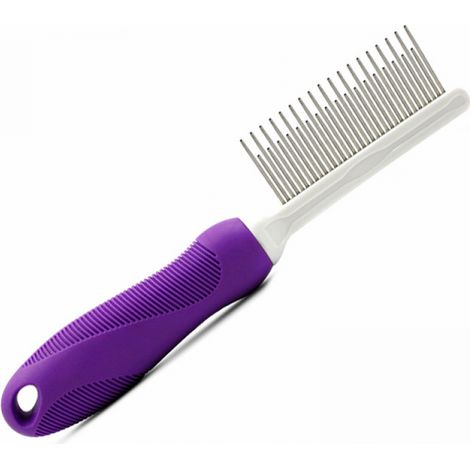 Peigne démêlant pour animaux de compagnie, peigne de toilettage à dents longues en acier inoxydable pour chiens et chats (1/5)
