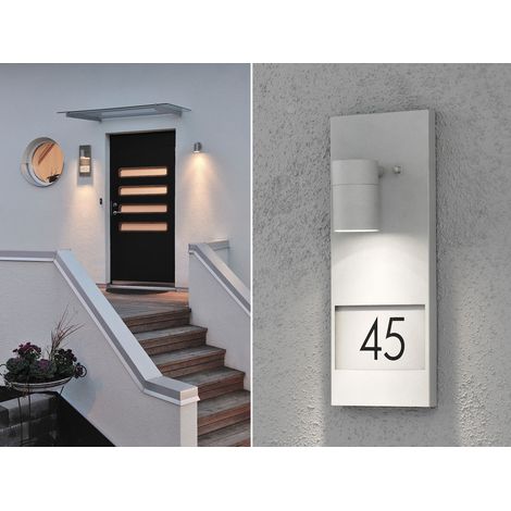 Große LED Außenwandleuchte / Hausnummernleuchte Downlight, Grau (1/5)