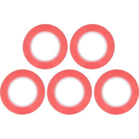 Ruban adhésif double face PET super adhésif 5 pièces rouge 4mm, amovible et résistant pour travaux manuels, emballage cadeau (1/5)