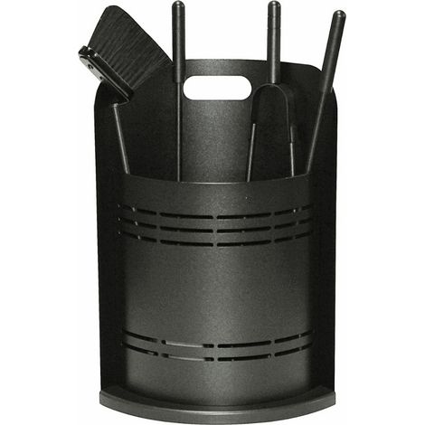 Serviteur de cheminée avec 4 accessoires Helmar Edilinox - Coloris Noir