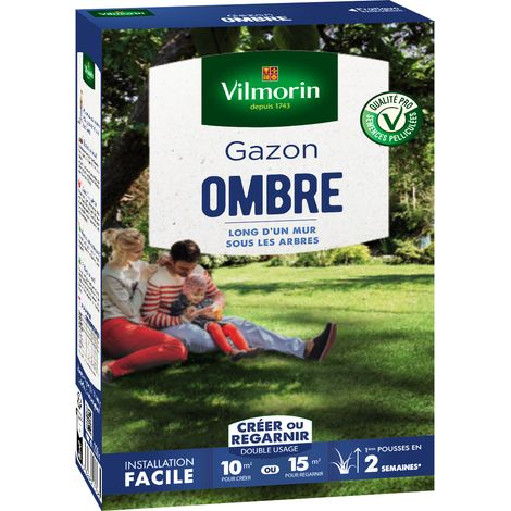 Gazon ombre 250 g – Mélange pour espaces ombragés – Couvre 10 à 15 m² – Favorise biodiversité et pollinisateurs – Vilmorin
