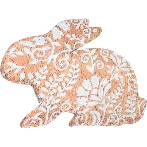 Tapis de Bain Antidérapant en Flanelle Motif Lapin de Pâques Grand Tapis Absorbant pour Salle de Bain la Cuisine et Entrée Lavable Doux et Confortable Décoratif Multifunctionnel (1/5)
