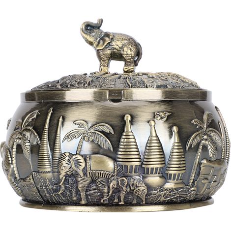 Retro-Aschenbecher aus Zinklegierung mit Deckel, winddicht, ein einzigartiges Geschenk zur Dekoration Ihres Zuhauses. (1/5)