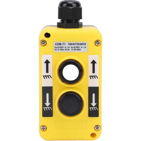 Interruttore di controllo del paranco della gru AC250V 5A / 500V 2A Interruttore a pulsante per paranco a catena della gru, controller del pendente di sollevamento (1/4)