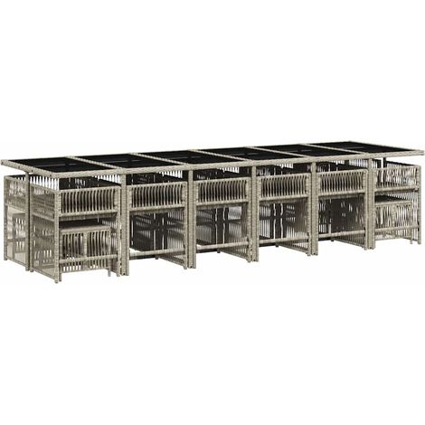 Maison Exclusive - Set comedor jardín y cojines 17 pzas ratán sin (1/5)