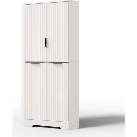 Armario esquinero 4 puertas, estantes ajustables, 60 x 60 x 172 cm, blanco MODENUIT (1/5)