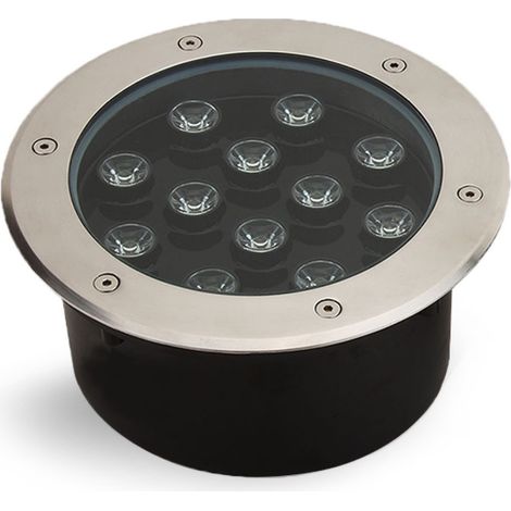 Trade Shop - Spotlight 12w 12 Led Faro Incorporado Faro De Piso Garden White Weared Ip68 - (1/5)