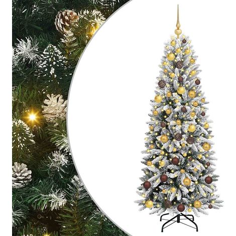 Árbol de Navidad artificial 180 cm PVC y Plástico y Acero y PE (1/5)