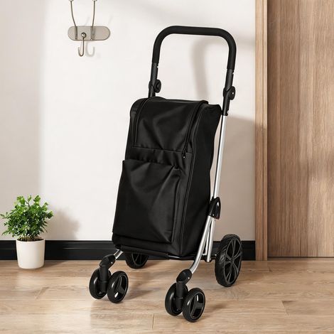 Chariot de courses pliable 46 L avec sac isotherme et poignée (1/5)