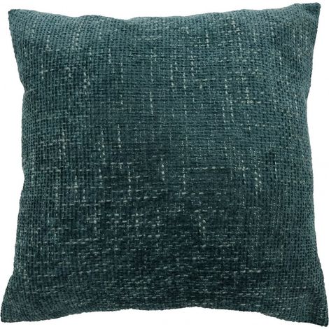 Chenille-Kissen, smaragdblau, 45 x 45 cm SANS MARQUE
