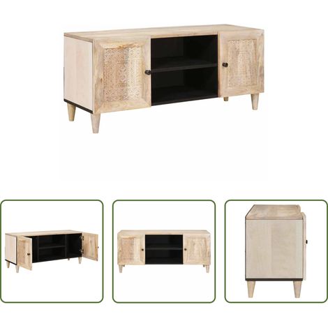 Armoire TV murale - Unites TV avec étagère Blanc 105 x 33 x 46 cm Bois d'ingénierie (1/5)