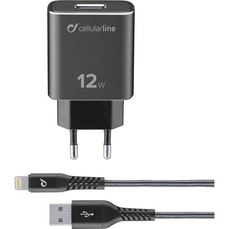 Cellularline  TETRACHKITMFIPH2AK Caricatore USB Presa di corrente 1 x Presa A USB 2.0 (1/4)