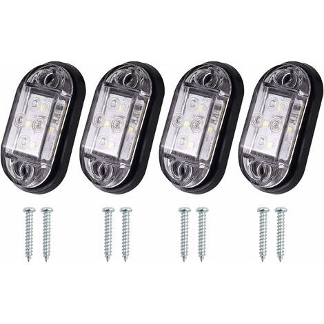 Luci laterali a LED 4x4, illuminazione anteriore e posteriore, luci di posizione a LED impermeabili, 12V 24V universali per rimorchio, furgone, roulotte, camion, autobus - Bianco