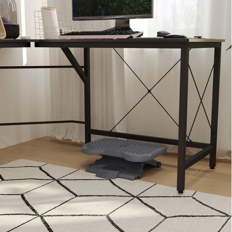 Repose-pieds bureau 46x35 cm gris foncé – hauteur réglable, antidérapant (1/5)
