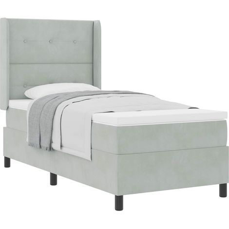 Maison Exclusive - Lit à ressorts avec matelas Gris clair 80 x 200 cm Velours