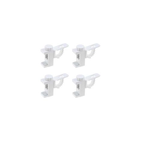 4 Pièces Support de Support de Pince Porte-Rideaux, Support De Support De Pince Porte-Rideaux, Barre Transversale Réglable Tringle à Rideaux Stockage De Serviette Crochet pour Organisateur-Crezuo (1/5)