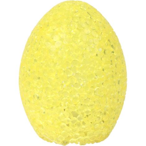 Uovo di Pasqua decorativo a LED luminoso, giallo con luce bianca calda.