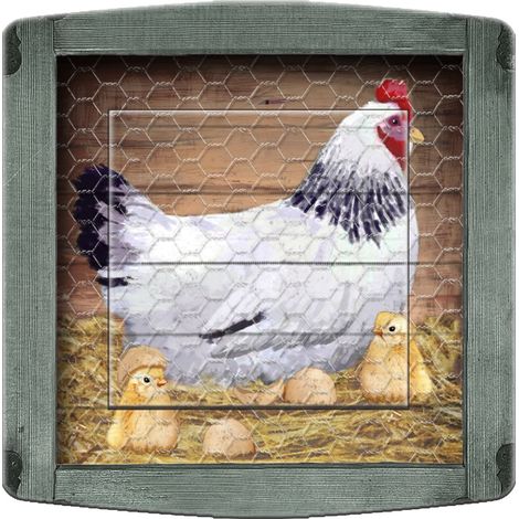 Interrupteur décoré poule 2