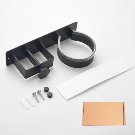 2-teiliger Haartrocknerhalter, Wandhalterung für Haartrockner, Halterung aus Edelstahl für Haartrockner und Glätteisen, Montage mit Kleber/Schrauben (Bohrer erforderlich) für Hotels und Friseursalons (1/3)