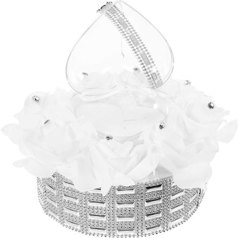Boîte à bague en forme de cœur, accessoire de mariage, demande en mariage romantique, en mousse, 1 pièce (1/5)