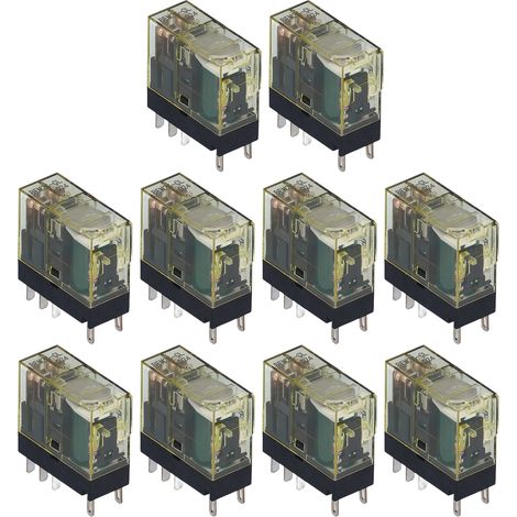 Lot de 10 Relais Miniatures Fins 2 NO 2 NC 8 Broches DC24V 8A Composants Électroniques BEM2SCL (1/5)