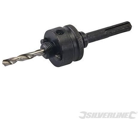 Mandrino sega a tazza attacco SDS Plus Silverline 6 mm trapano pilota HSS inclusa-14 - 30 mm