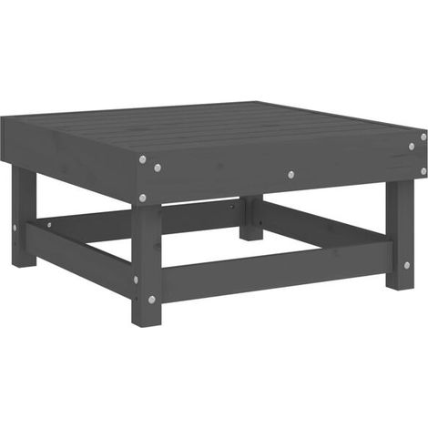 Tabouret de jardin gris, en pin massif. (1/5)