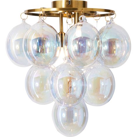 Visconte Maiori Ceiling Light Small Flush with Iridescent Tint Shades - Brass (1/5)