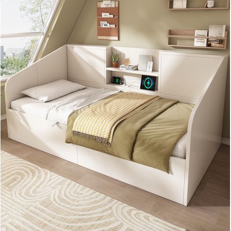 letto struttura letto 90x190 contenitore bianco OKMYHOME (1/5)