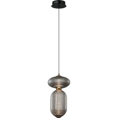 Lampada a sospensione NICO nero vetro fumé LED 11W Italux (1/2)