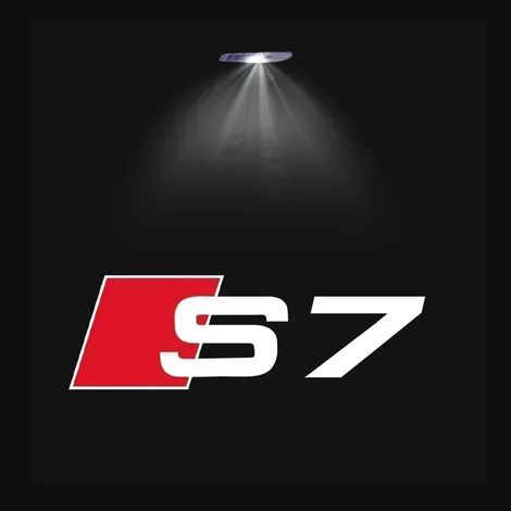 (S7, 2 pièces, convient pour 2 portes) Audi Sline S3 S4 S5 S6 S7 RS Quattro Q7 Q5 Q3 A4 B8 8P A3 A6 C7 A5 A6 A8 Projecteur de logo lumineux de bienvenue à LED pour portières de voiture (1/4)
