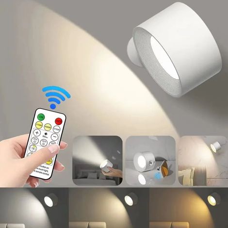 Wiederaufladbare LED-Wandleuchten, 3 Farbtemperaturen, 3 Helligkeitsstufen, 360°-Magnetkugel, USB-Anschluss