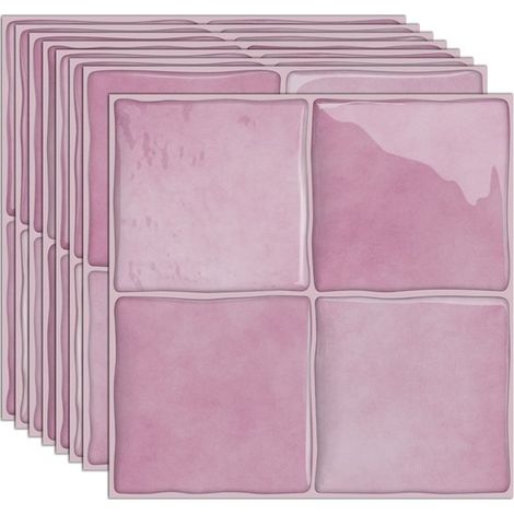 Lot de 10 stickers carrelage 3D - 15,25 x 15,25 cm - Carrelage adhésif - Crédence cuisine et salle de bain (1/5)
