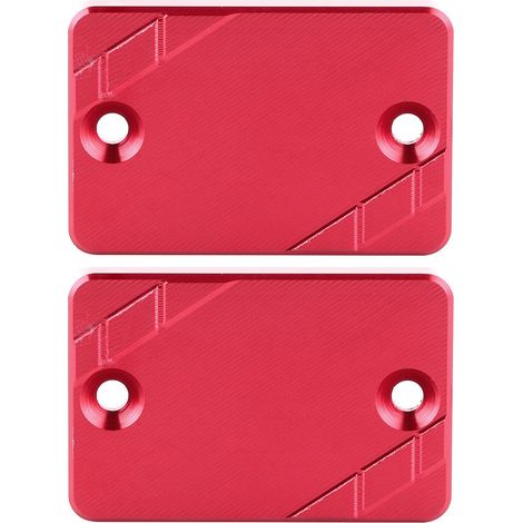 Juego de 2 tapas de aluminio para el depósito de líquido de frenos para Honda CB300F CBR500R CB500F CB500X - Rojo (1/5)